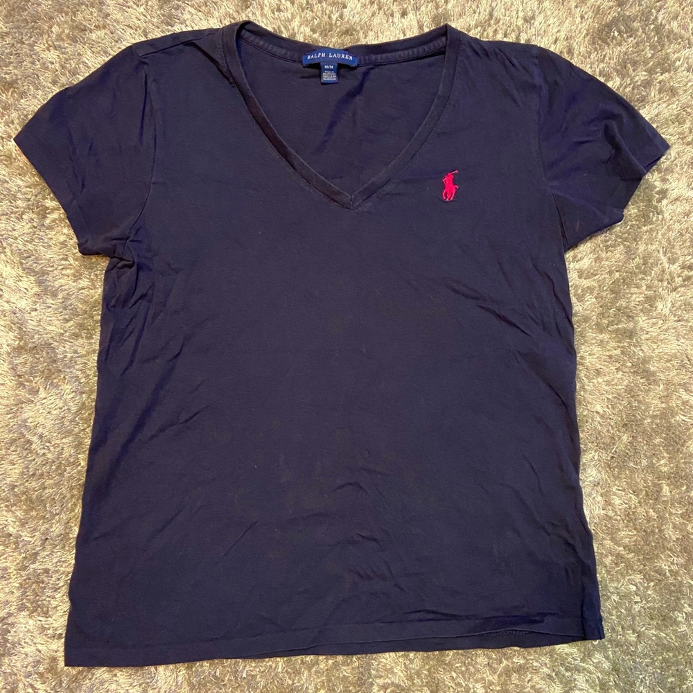 Navy blue Polo V-neck tee